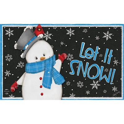 Snow Time Snowman Winter Doormat Indoor Outdoor 18 x 30 Briarwood Lane