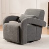 LOVMOR Cozy Teddy Fabric Armchair - Modern Sturdy Lounge Chair with Curved Arms and Thick Cushioning for Plush Comfort - 3 of 4