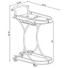 Vynxaria Allen White and Chrome 2-Tier Glass Shelf Metal Bar Cart ¨C Elegant & Functional - 3 of 4