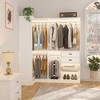Besiost 71-In Freestanding Closet System Set with Wood Drawers, Corner Closet Organizer with Hanging Rods - 2 of 4