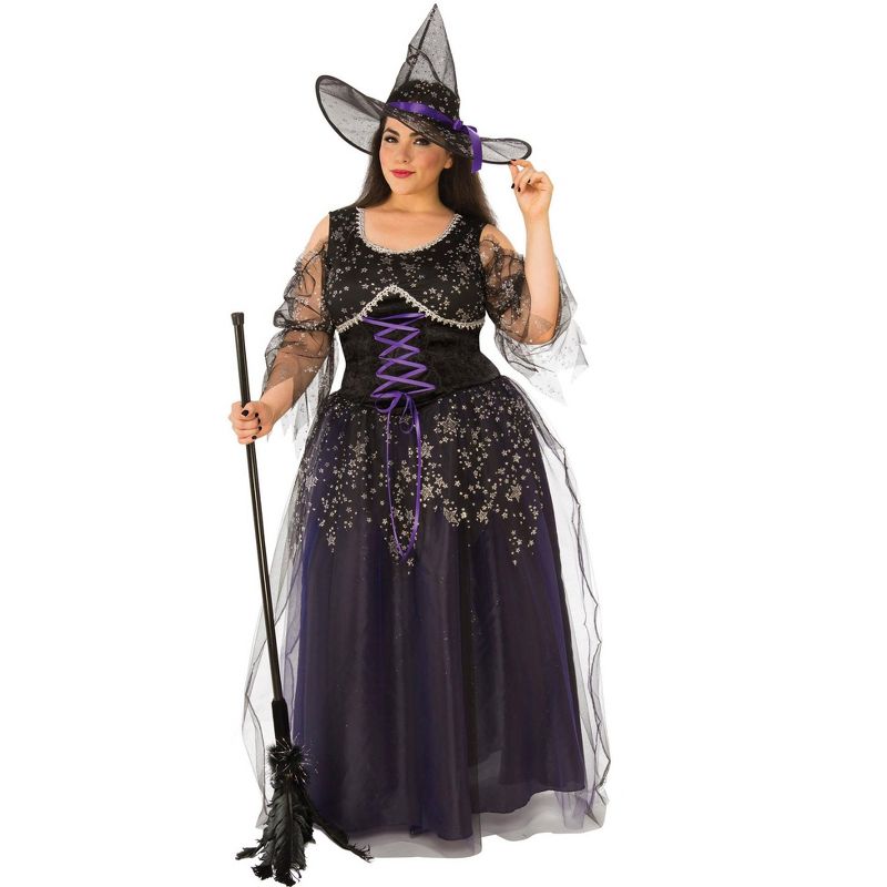Rubies Women's Curvy Midnight Witch Costume, 1 of 3