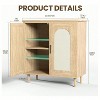 Sideboard Buffet Cabinet with Rattan, Solid Wood Feet, for Living Room, Hallway, Entryway, Ample Storage - 2 of 4