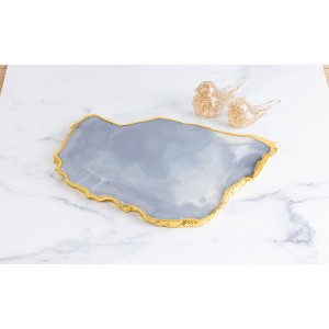 VIP Stone 10 in. White Agate Platter - 1 of 2