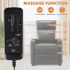 Okak Recliner Chair with 8 Massage Modes Accent Chair Recliner Sofa Chair with Lumbar Support for Living Room Bedroom Home Theater, Black - 2 of 4