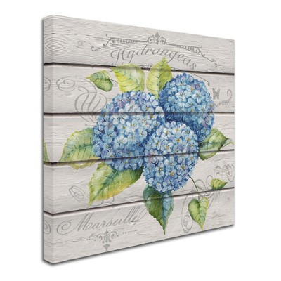 Jean Plout 'Blue Hydrangeas' Canvas Art