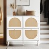 KTMBDW Natural Rattan 4 Flip Door Shoe Cabinet Organizer Freestanding, Modern Shoe Rack Storage Organizer for Entryway, Closet, Hallway - 4 of 4