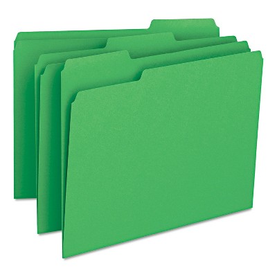 Smead File Folders 1/3 Cut Top Tab Letter Green 100/Box 12143