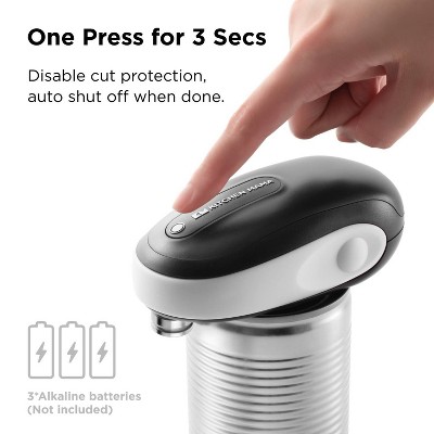 Compact Black and White Electric Can Opener