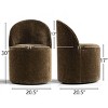 Set of 4 Chenille Dining Chairs with Casters, Upholstered Barrel Chairs, Rolling Seats for Kitchen or Round Dining Table-Maison Boucle - 4 of 4