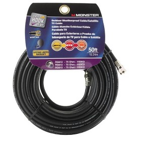 Monster 140040-00 Weatherproof RG6 Video Coaxial Cable, Black - 1 of 1
