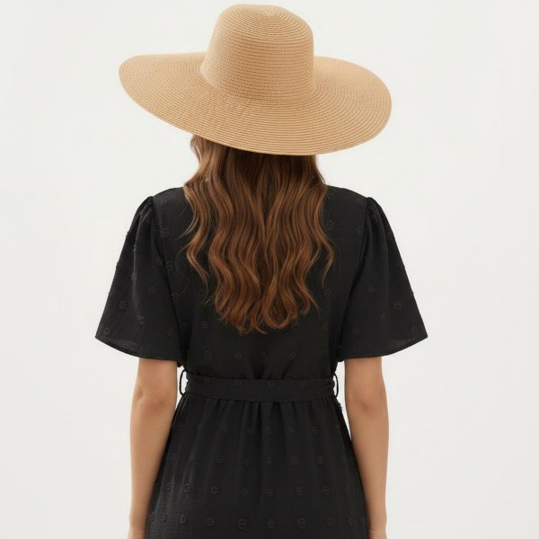Vestido largo de mujer de manga corta con frente cruzado, lazo en cintura y falda en capas - Anna-Kaci 6