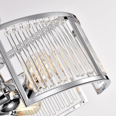 Transitional 3-Light Chrome Crystal Drum Ceiling Light 16" Wide
