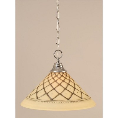 Toltec Lighting Any 1 - Light Pendant in  Chrome with 16" Chocolate Icing Shade