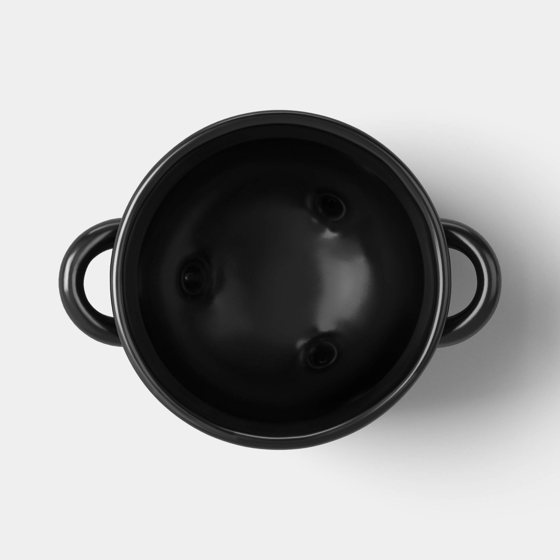 33.5 fl oz Small Stoneware Halloween Cauldron Bowl Black - Hyde and EEK! Boutique™