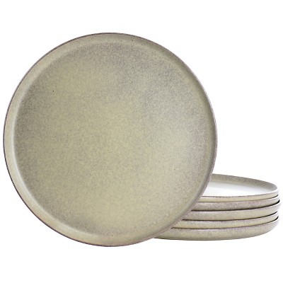 Gibson Modern Coupe 6 Piece 10.5 Inch Round Stoneware Dinner Plate Set in Toast