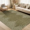 Non Slip Backing 9x12 Machine Washable Area Rug Modern Minimalistic Striped Low Pile Rug Stripe Geometric Foldable Large Carpet for Living Room - 3 of 4
