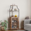 Corner Wine Cabinet, Metal Wine Holder Stand Holds 50+ Bottles & Glassware, Floor Wine Storage for Kitchen Dining Room Office Bar - 2 of 4