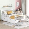 Twin Size Wood Platform Bed with Guardrails and Two Storage Drawers, Slatted Base, Classic Style for Kids-Maison Boucle - 2 of 4