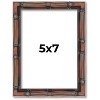 PosterPalooza | 5x7 Thin Bamboo Picture Frame, UV Acrylic, 2 Finishes - Gold and Brown - 2 of 4