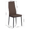 FurnitureR Dining Chairs Set of 4, Fabric Upholstered Padded Ergonomic High Back Chair Armless for Home Kitchen Dining Room, Space-Saving, Brown - 4 of 4