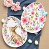 The Lakeside Collection Floral Easter Bunny Tabletop Serving for Entertaining Home Decor - Set of 2 16'' Serving Platters - 4 of 4