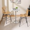 Costway Set of 2 Rattan Bar Stools Counter Height Dining Chairs with Metal Legs Natural - 2 of 4