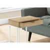 Monarch Specialties Accent Table C-Shaped End Side Snack Storage Drawer Living Room Bedroom Metal Laminate Natural White Contemporary Modern - 4 of 4