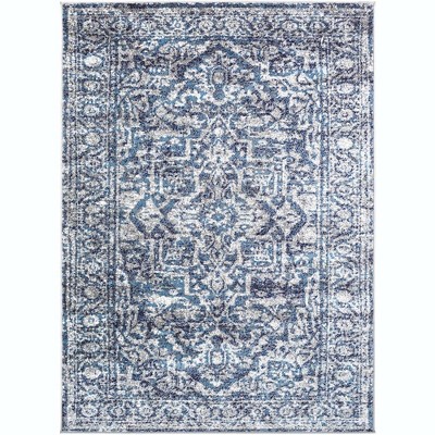 Mark & Day Emma 5'3"x7'3" Rectangle Woven Indoor Area Rugs Navy: Stain-Resistant, Pet Friendly, Traditional Style
