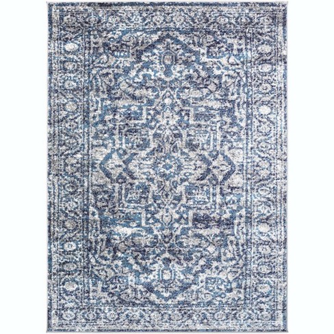 5'3 Round Vintage Lindsy Area Rug Blue - Nuloom : Target