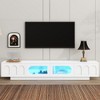 86.6" MDF TV Stand with Fluted Tempered Glass Doors, Sideboard Cabinet with APP-Controlled LED Light, Two Spacious Cabinets - 2 of 4