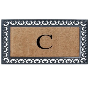 A1HC Natural Rubber & Coir 30x48, Monogrammed Doormat For Outdoor Entrance, Anti-Shed Treated Mat - 1 of 4