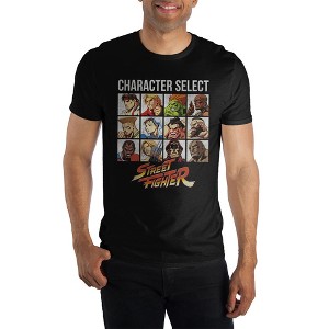 Street Fighter Character Select Men's Black T-Shirt Tee Shirt - 1 of 2