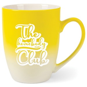 Elanze Designs 12 Ounce Ceramic Decorative Laser Engraved Giftable Novelty Tea Coffee Cup Mug Yellow and White The Homebody Club - 1 of 4