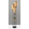 Adesso Trio Floor Lamp Black and Antique Brass: ETL Listed, 68.5" Height, 3 Woven Paper Shades - 2 of 3