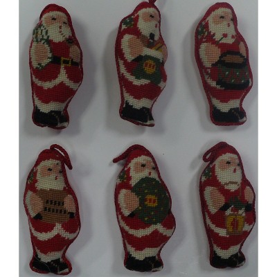 C&F Home Santa Assortment Petite Point Hanging Ornament