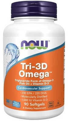 Tri-3D Omega Triglyceride Form by Now Foods  -  90 Softgel