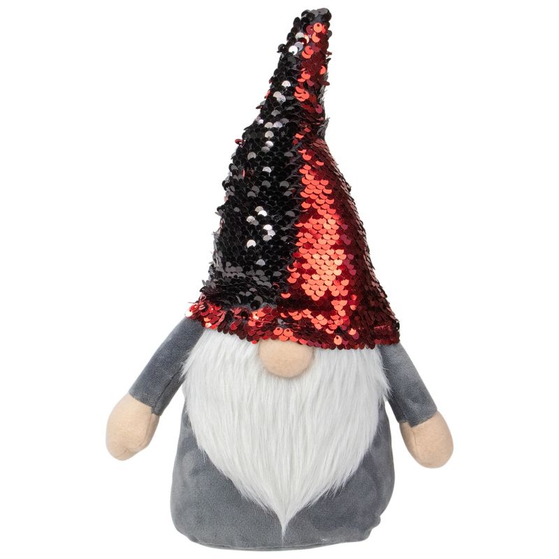 Northlight 11" Standing Gnome Christmas Decoration with Red Flip Sequin Hat, 5 of 8