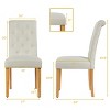 Costway Set of 2 Parsons Upholstered Fabric Chair with Wooden Legs Pink/Beige/Grey/White&Black - 3 of 4