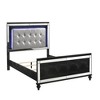 New Classic Furniture, Valentine Solid Wood Full Size Lighted Bed in Black - 2 of 4