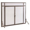 Plow & Hearth 44"W x 33"H Flat Guard Steel Fireplace Fire Screen w/Doors, Bronze - 2 of 2