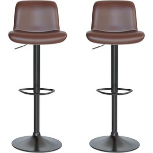 Adjustable Bar Stool Set of 2, Counter Height Swivel Bar Stools with Back and Footrest, for Kitchen Counter Island,Bar, Dining - 1 of 4