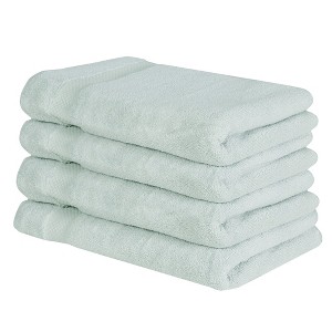 Better Trends 100% Cotton Hand Towel, Pack of 4 (16x26 Inches) Quicker to Dry, Lighter Weight, Super Soft and Absorbent, Blue - 1 of 4