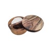 Berard Olive Wood Dual Salt Cellar with Swivel Lid, 2-Compartment Round Box - 3 of 3