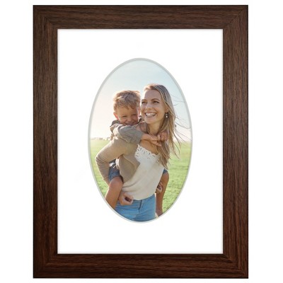 Americanflat 6" x 8" Picture Frame with Mat - Arch, Oval & Wavy Designs - Stylish Decor for Living Rooms, Dorms, Offices & More