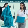 PAVILIA Travel Blanket and Pillow, Warm Soft Fleece 2-IN-1 Combo Large Compact Set for Airplane Camping Car Trips - 2 of 4