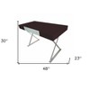 HomeRoots 48" Espresso and Silver Wood and Metal Computer Desk - 3 of 4