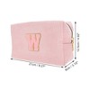 Unique Bargains Corduroy Rectangular Letter Makeup Bag Pink 1 Pc - 2 of 4