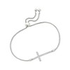 Ross-Simons 0.33 ct. t.w. Diamond Cross Bolo Bracelet in Sterling Silver Size - 3 of 4