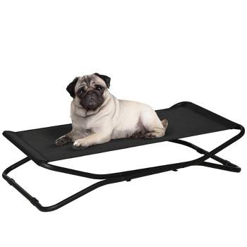 PawHut 44" Cooling Elevated Dog Bed, Foldable Raised Pet Cot, with Breathable Mesh, Indoor Outdoor Use, for Small & Medium Dog, Black