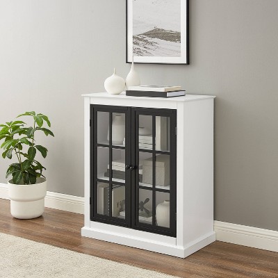 Cecily Black and White MDF Freestanding Office Storage Cabinet